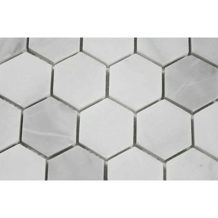 Bianco Mare Marble 2x2 Hexagon mosaic tile