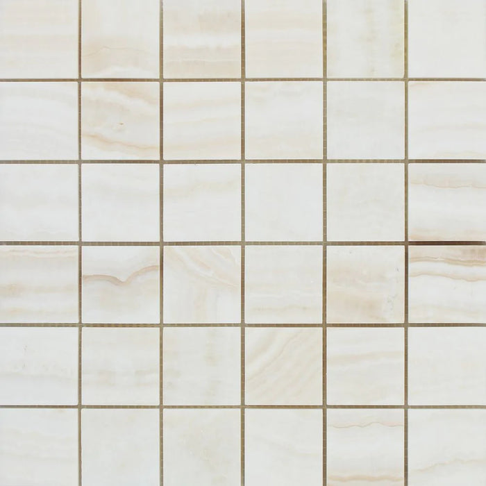 White Onyx Polished 2x2" Mosaic Tile