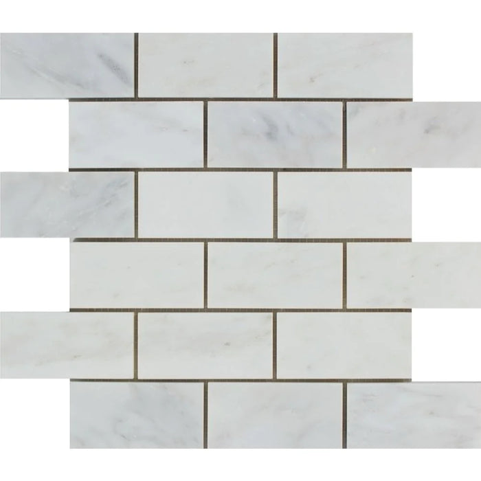 Arabescato Carrara Marble 2x4" Mosaic