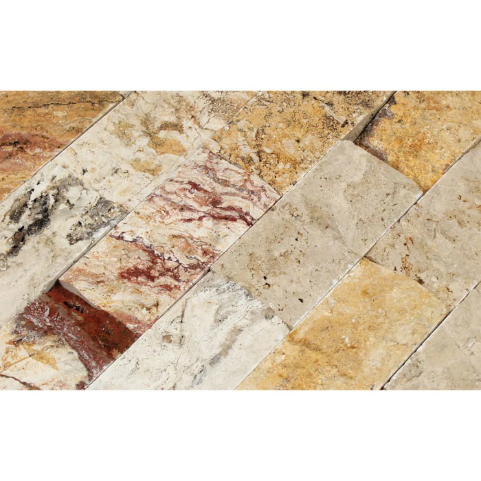 Valencia Travertine 2x4" Brick Split face Mosaic