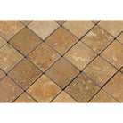 Brown square travertine wall tile