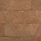 2x4 convex travertine bricks in warm tones