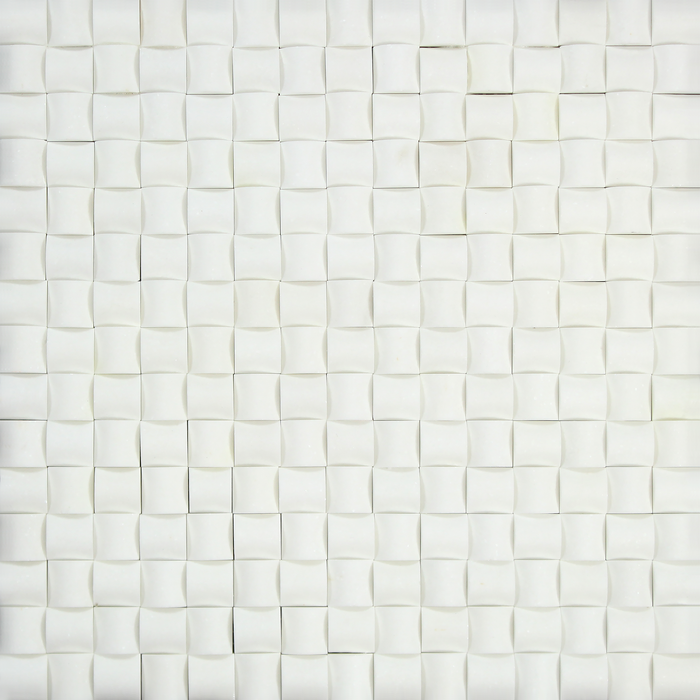 Thassos White 3D Bread Mosaic