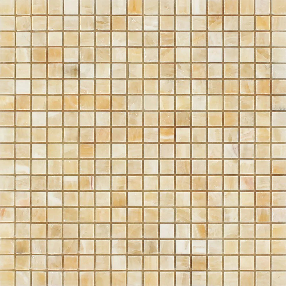 Honey Onyx Polished Mosaic Tile 5/8x5/8