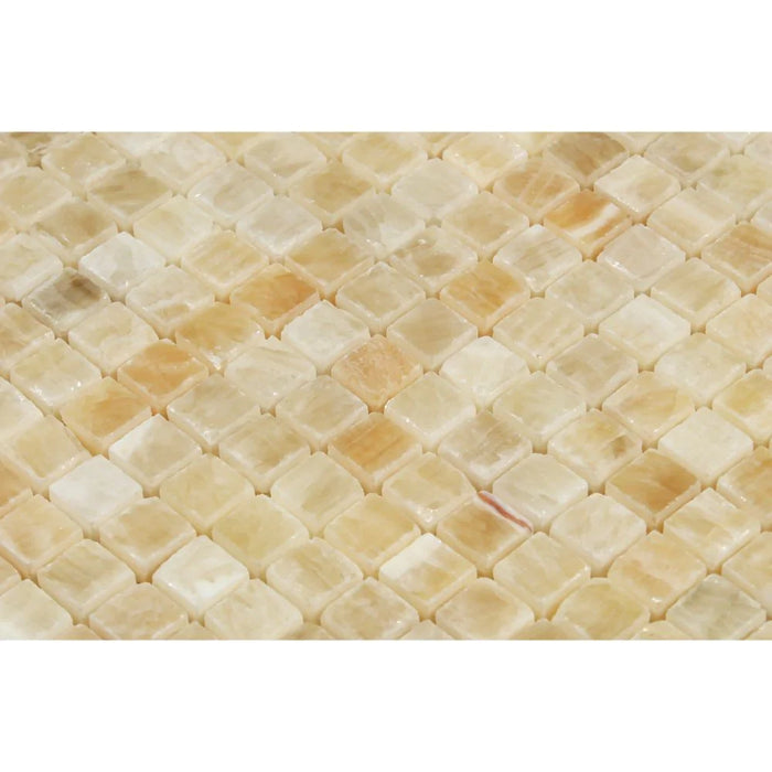 Honey Onyx Polished 5/8x5/8 Mosaic Tile