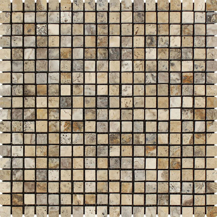 Philadelphia Travertine 5/8" x 5/8" Tumbled Mosaic