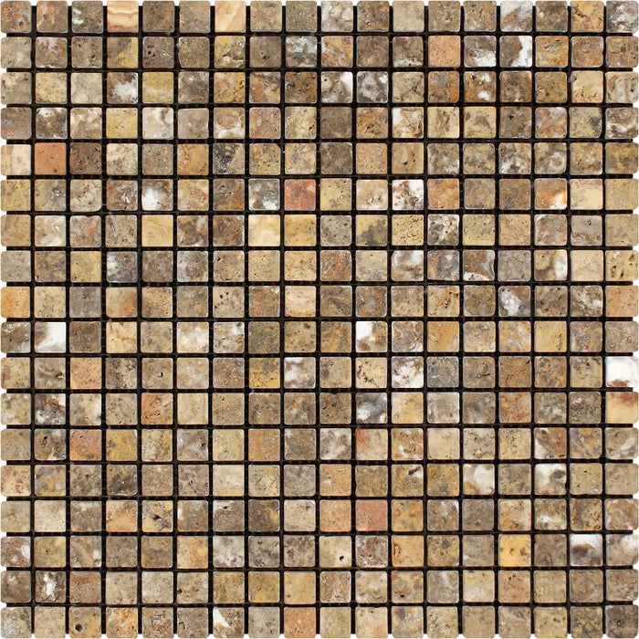 Scabos Travertine 5/8x5/8" Tumbled Mosaic