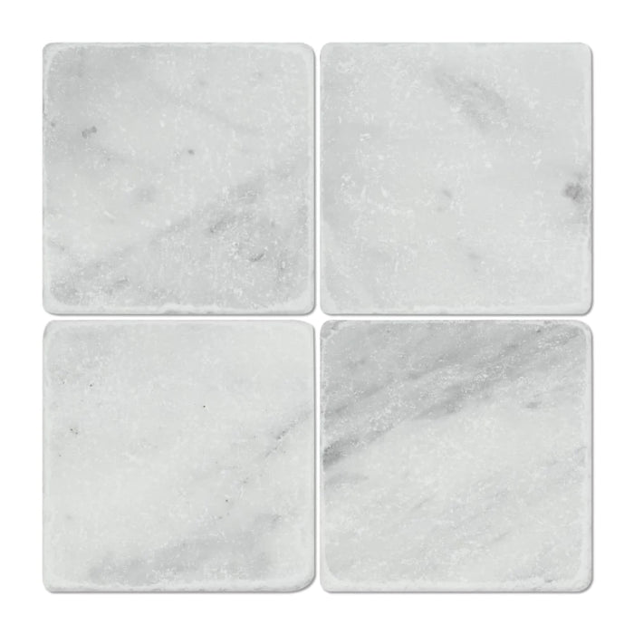 6X6 Bianco Mare Marble Tumbled Tile