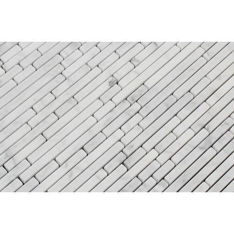 Carrara White Marble Bamboo sticks mosaic tile
