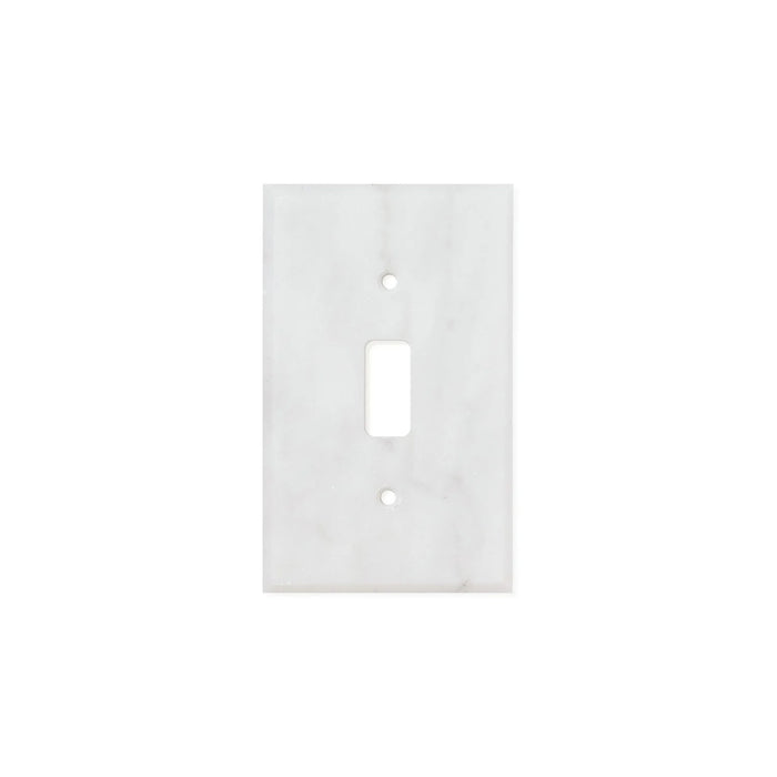 Carrara White Marble Single Toggle Switch Plate Cover - 2.75 X 4.5 inch