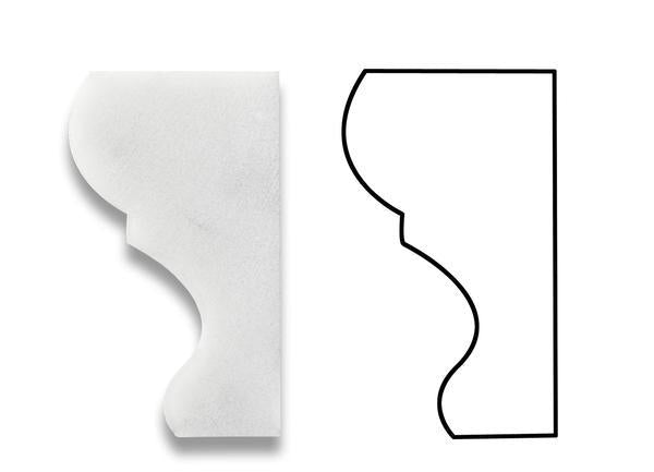 Carrara White Marble crown molding 2x12 inch