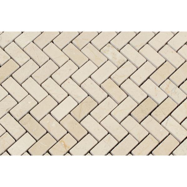 crema-marfil-mini-herringbone-mosaic-closeup