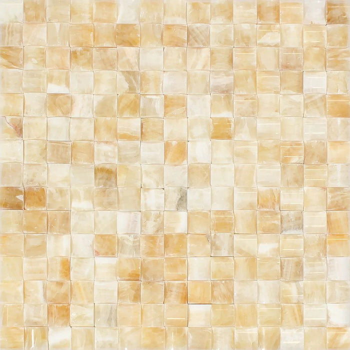 Honey Onyx Polished 3D Candy Mosaic Tile