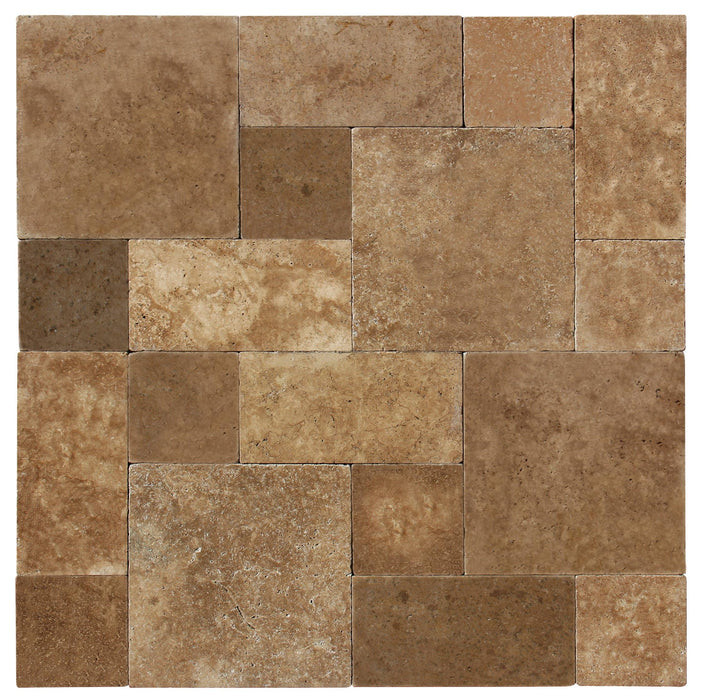 Noche Travertine Paver Roman Pattern Tumbled