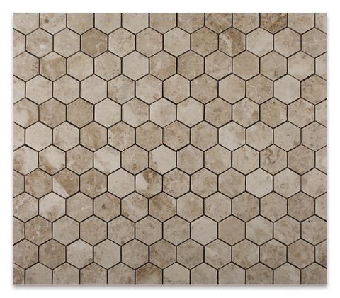 Cappuccino Hexagon 2X2 Marble Mosaic polished