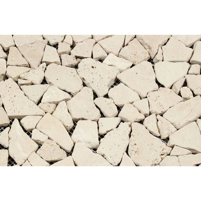 Ivory Travertine Random Tumbled Mosaic