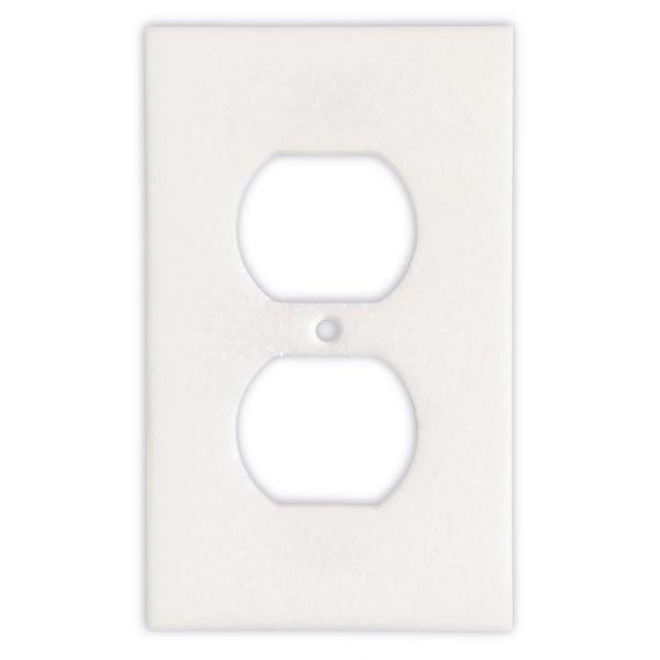Thassos White Marble Single Duplex Switch Plate Cover - 2.75 X 4.5 inch