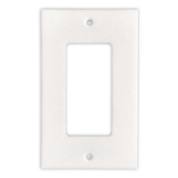 Thassos White Marble Single Rocker Switch Plate Cover - 2.75 X 4.5 inch