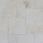 Flat view of Aegean Marble Versailles Pattern Paver in tumbled finish
