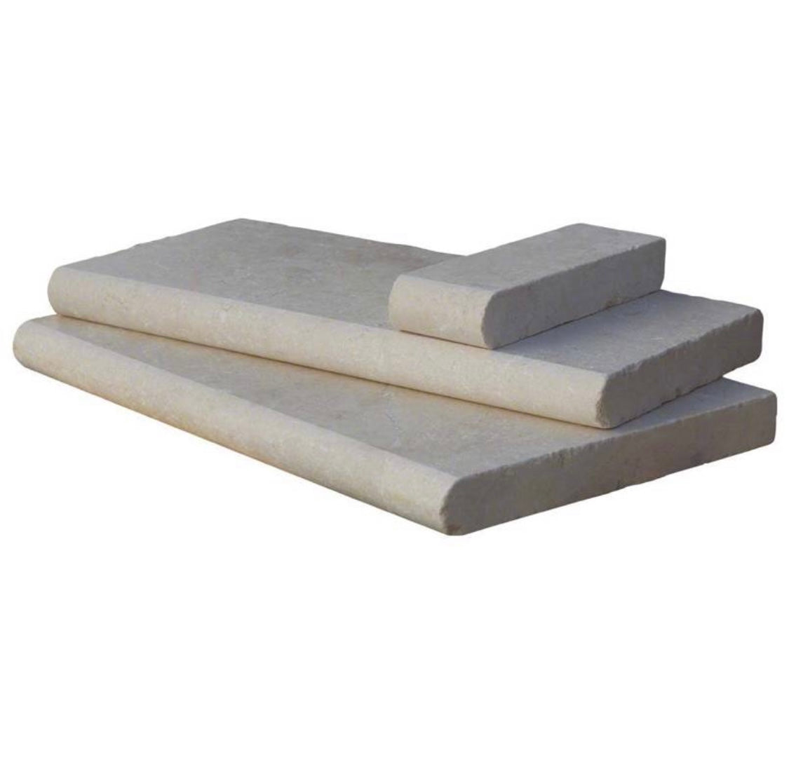 Flat view of Aegean Pearl Marble Pool Coping 12x24 with tumbled finish