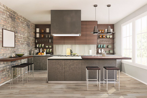 Close-up of Akadia LVT showing light oak wood texture and matte finish