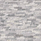 Flat view of Alaska Gray Marble Stacked Stone Panel in split face finish, 6x24
