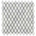 Arabescato Carrara Marble 1x2 Diamond Mosaic polished tile