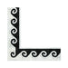 Close-up of Greek Wave Black border detail on Carrara marble