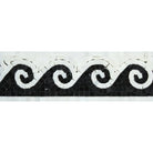 Close-up of Greek Wave Black border detail on Carrara marble