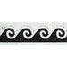 Close-up of Greek Wave Black border detail on Carrara marble