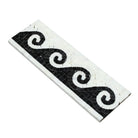 Arabescato Carrara Greek Wave Border Black 4x12 inch marble tile