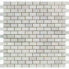 Arabescato Carrara Mini Brick Mosaic tile in polished finish