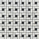 Arabescato Carrara Marble Pinwheel Mosaic polished 12x12 tile