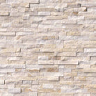 Flat view of Arctic Golden Quartzite Stacked Stone Panel in split face finish, 6x24