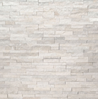 Flat lay of Arctic White Mini stacked stone in snow-white marble