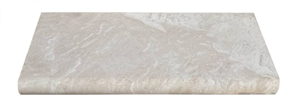 Close-up of Atlantic Blue Marble coping showing subtle veining and matte texture