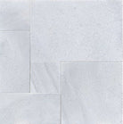 Bianco Carrara Marble pavers in Versailles pattern with leathered finish
