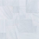 Bianco Carrara Marble Pavers in Roman Pattern with leathered finish