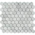 Flat view of Bianco Mare 1x1 Hexagon Marble Mosaic in polished finish