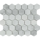 Flat view of Bianco Mare 2x2 Hexagon Mosaic in polished finish