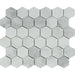 Flat view of Bianco Mare 2x2 Hexagon Mosaic in polished finish