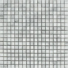 Flat view of Bianco Mare 5/8x5/8 Mosaic Tile in soft white marble