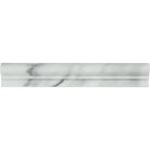 Flat view of Bianco Mare Marble Chair Rail Molding with polished finish