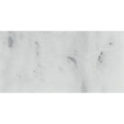 Close-up of Bianco Mare 3x6 marble tile showing subtle veining and polished surface
