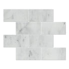 Flat view of Bianco Mare Marble 3x6 Tile in polished finish, soft ivory tones