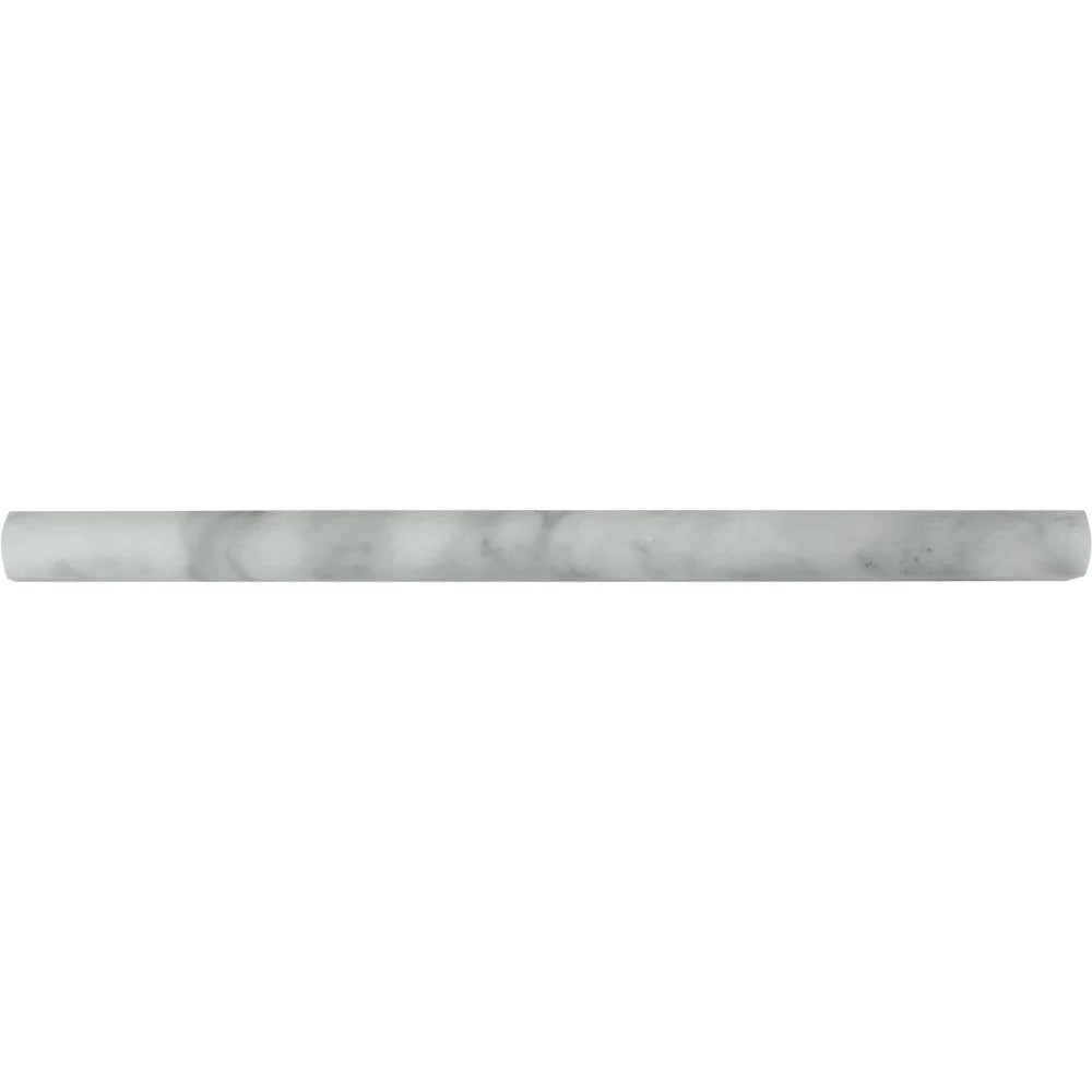 Flat view of Bianco Mare Bullnose Marble Molding, 3/4"x12"
