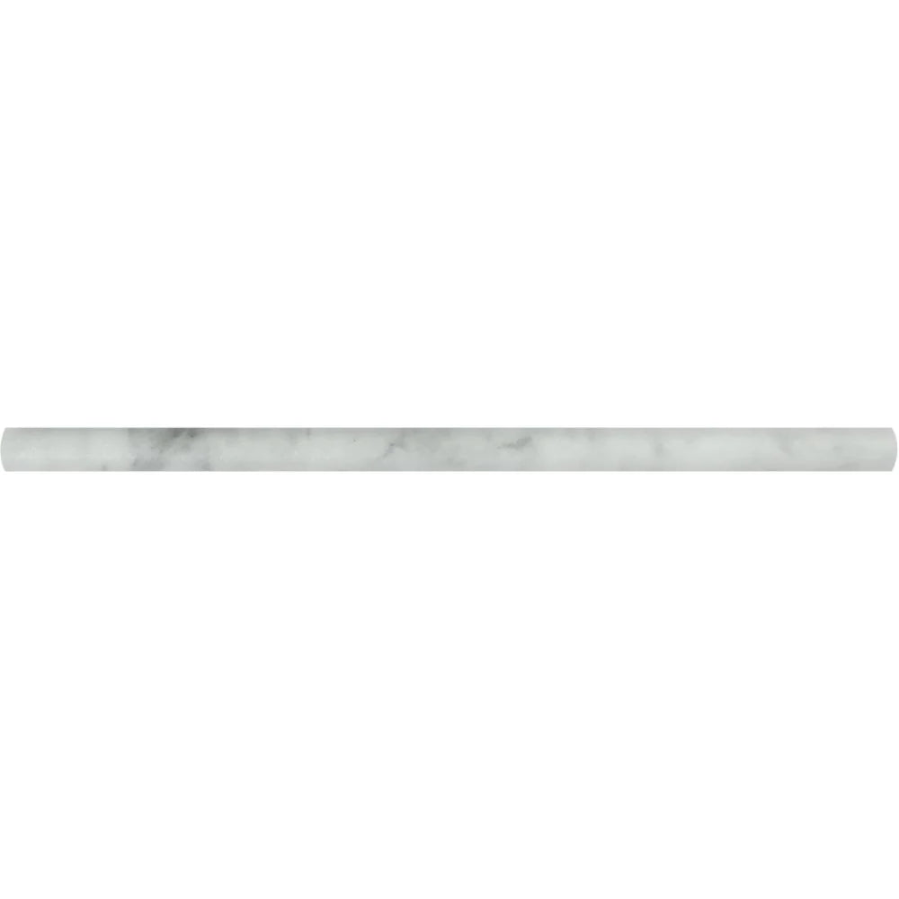 Flat view of Bianco Mare Marble Pencil Molding, 1/2"x12"