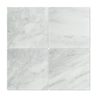 Flat view of Bianco Mare Marble Tumbled Tile in 12x12 size, ivory and beige hues