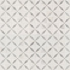 Close-up detail of Bianco Starlight mosaic showing waterjet-cut star design in polished marble