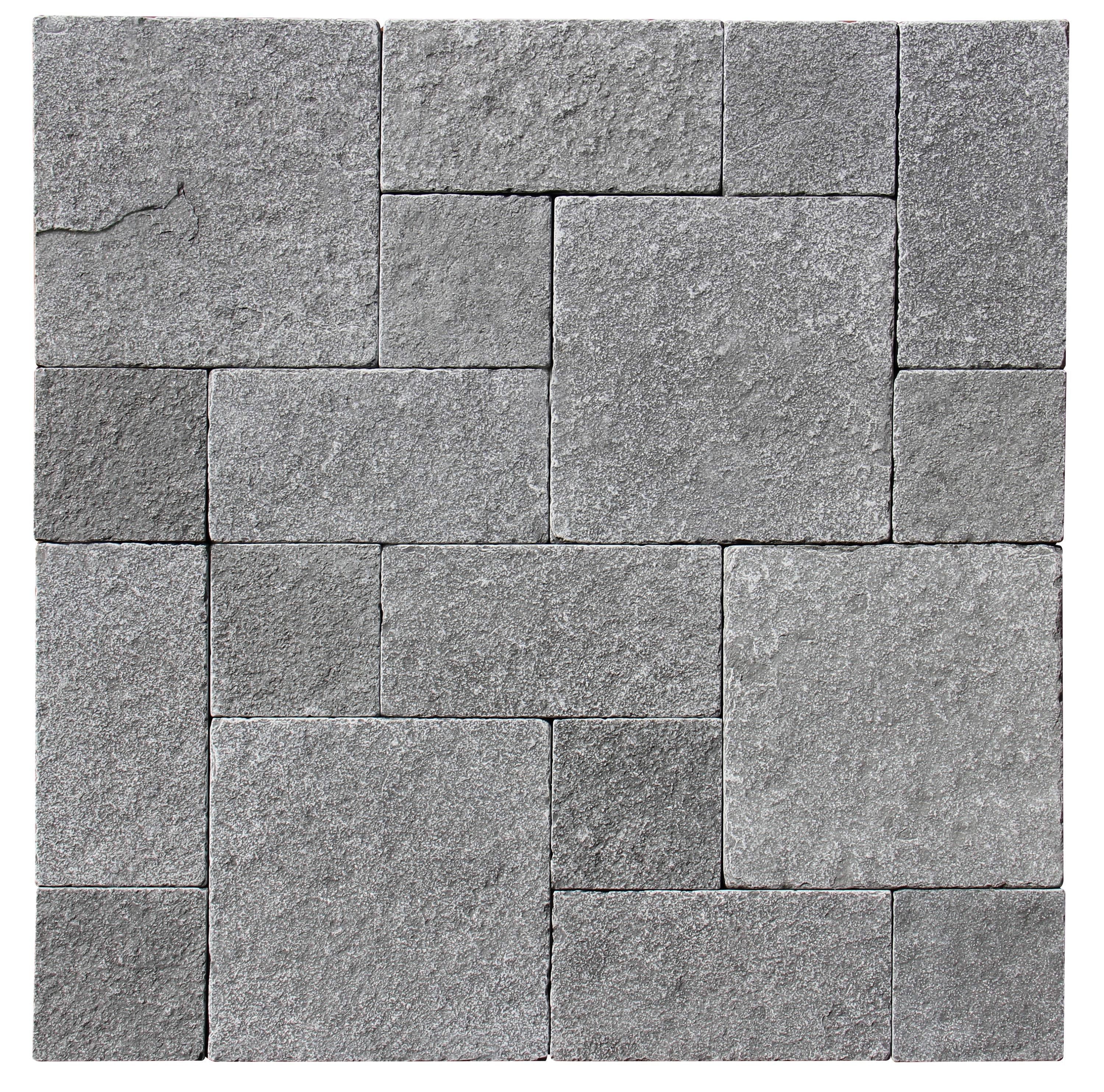 Blue Limestone Paver in Roman Pattern with tumbled finish